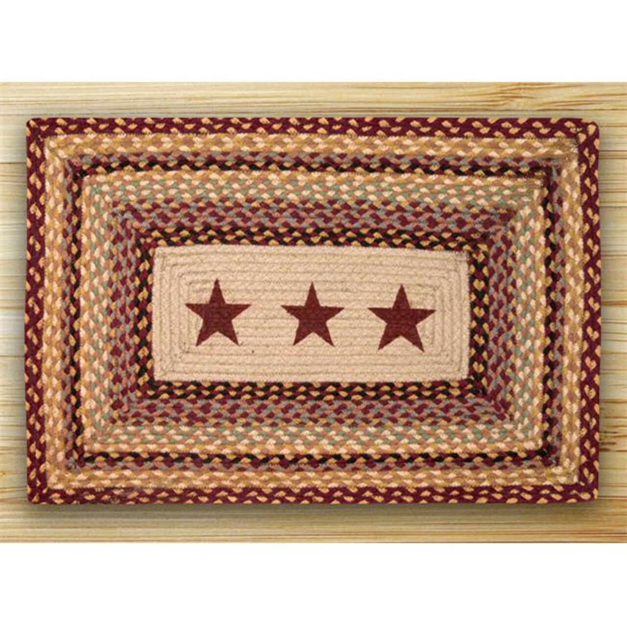 Earth Rugs 67-357BS Burgundy Stars Rectangle Patch